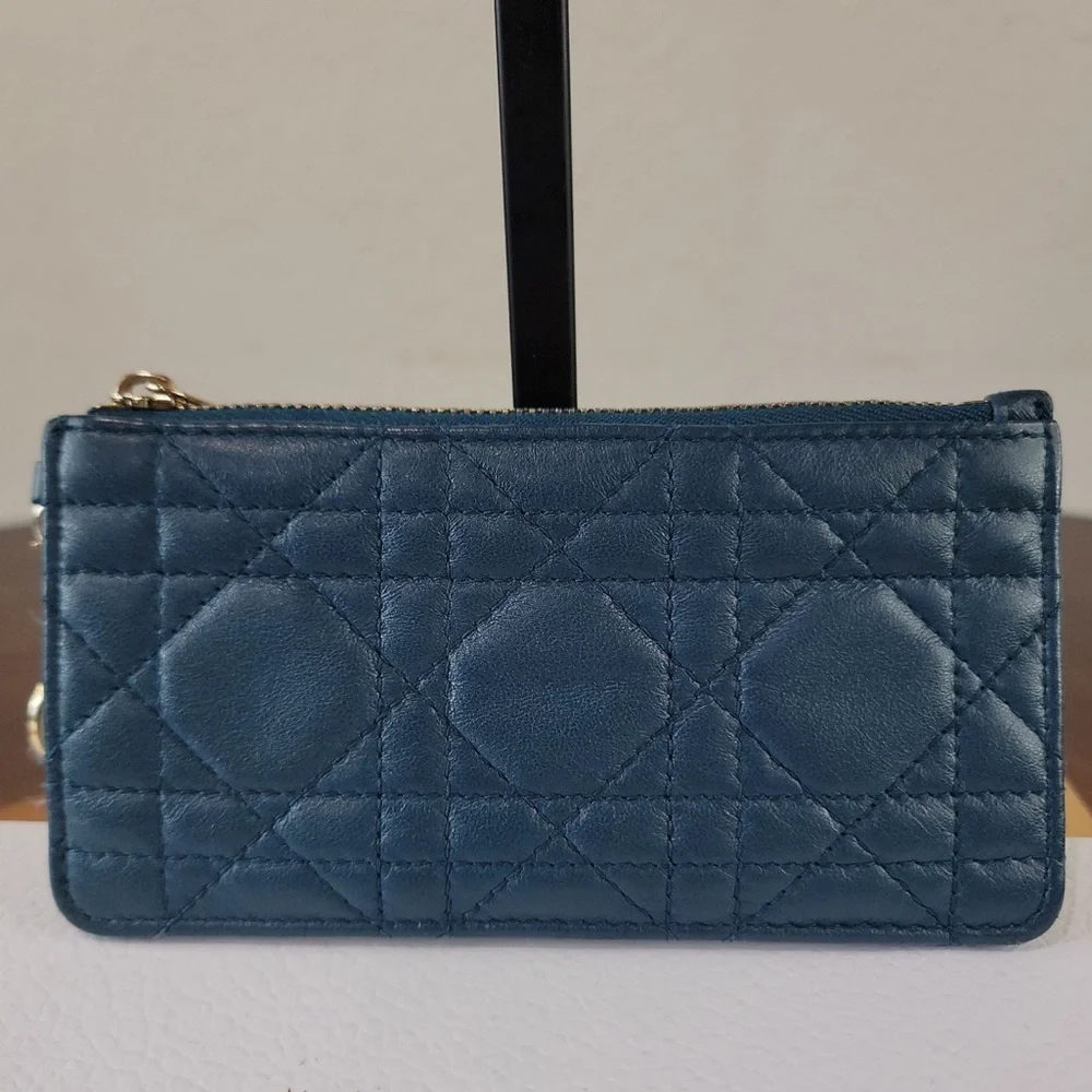 CHRISTIAN DIOR lady dior cannage card wallet